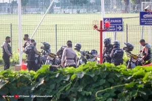 Lực lượng An ninh làm nhiệm vụ ở các buổi tập gần đây của U19 Việt Nam