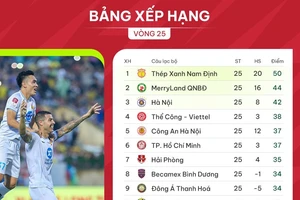 Bảng xếp hạng vòng 25 V-League 2023-2024