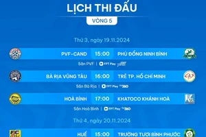 Lịch thi đấu vòng 5 giải hạng Nhất 2024-2025