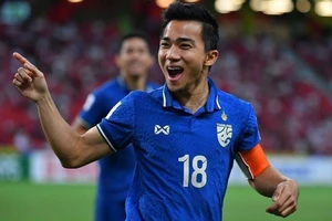 Tiền vệ Chanathip Songkrasin ở AFF Cup 2020. Ảnh: FAT