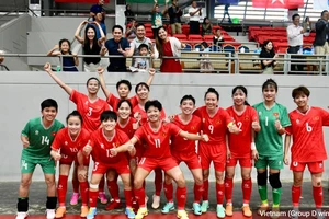 Đội tuyển futsal nữ Việt Nam dẫn đầu bảng D. Ảnh: AFC