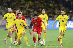 Đội tuyển Việt Nam trong trận thua 0-4 trước Malaysia mới đây.
