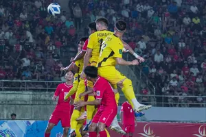 Malaysia giành chiến thắng cách biệt trước đội chủ nhà Lào. Ảnh: Malaysia NT