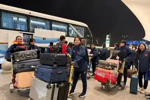 Đội tuyển futsal nữ Việt Nam về nước sau 5 ngày tập huấn tại Trung Quốc.