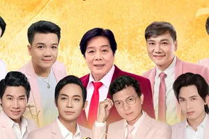 Các nghệ sĩ, ca sĩ, nhóm ca tham gia biểu diễn trong chương trình "Xuân ấm tình quê" chào năm mới 2026 ở xã Bình Khánh, TPHCM. 