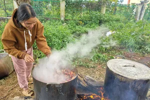 Gia Lai: Luộc trứng, khoai lang, nấu cơm lam tiếp tế dân vùng lũ