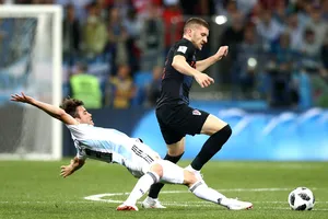 Ante Rebic vụt sáng sau bàn thắng vào lưới Argentina. Ảnh: Zimbio