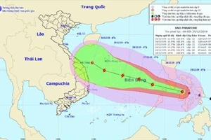 Bản đồ đường đi của bão Phanfone