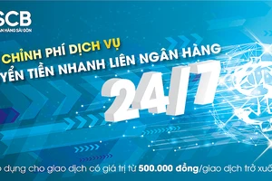 Siêu ưu đãi phí dịch vụ chuyển tiền liên ngân hàng 24/7 tại SCB