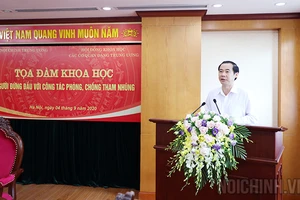 Đồng chí Nguyễn Thái Học, Phó trưởng Ban Nội chính Trung ương, Chủ tịch Hội đồng khoa học Ban Nội chính Trung ương phát biểu khai mạc Tọa đàm. Ảnh: noichinh