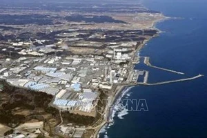 Các bể nước thải có chứa phóng xạ đã qua xử lý tại nhà máy điện hạt nhân Fukushima Daiichi ở tỉnh Fukushima, Nhật Bản. Ảnh: Kyodo/TTXVN