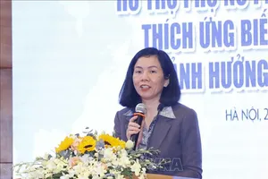 Phó Chủ tịch Hội Liên hiệp Phụ nữ Việt Nam Nguyễn Thị Minh Hương phát biểu. Ảnh: TTXVN