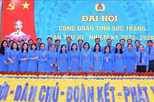 Ban chấp hành Công đoàn tỉnh Sóc Trăng nhiệm kỳ 2023-2028. Ảnh: TTXVN