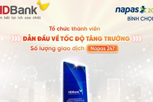HDBank được vinh danh về tốc độ tăng trưởng giao dịch NAPAS 247