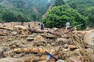 Cảnh tượng sau trận lũ ống, lũ quét tại thôn Thượng Mỹ, xã Việt Vinh (huyện Bắc Quang, tỉnh Hà Giang), ngày 29-9