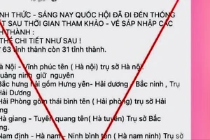 Tin “Chính thức - sáng nay Quốc hội thống nhất sáp nhập 63 tỉnh thành 31 tỉnh” là xuyên tạc, sai sự thật. 