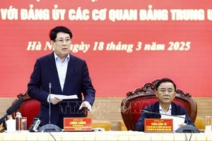 Chủ tịch nước Lương Cường, Trưởng Đoàn kiểm tra số 1907 phát biểu chỉ đạo. Ảnh: TTXVN