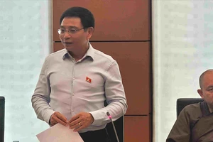 Các đại biểu Quốc hội thảo luận tại tổ chiều 15-5. Ảnh: LÂM NGUYÊN