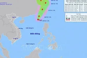 Bão số 2 tăng cấp và di chuyển theo hướng Bắc Đông Bắc