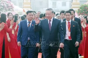Tổng Bí thư Tô Lâm dự Đại hội đại biểu Đảng bộ xã Nghĩa Trụ lần thứ nhất, nhiệm kỳ 2025 - 2030. Ảnh: TTXVN