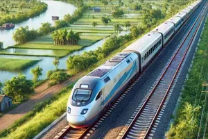 Dự án đầu tư tuyến đường sắt TPHCM - Cần Thơ. Ảnh: AI