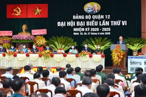 Quang cảnh Đại hội đại biểu Đảng bộ quận 12 lần thứ VI, nhiệm kỳ 2020-2025. Ảnh: VIỆT DŨNG