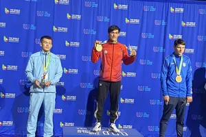 Nguyễn Trần Duy Nhất giành HCV World Games 2022 hạng 57kg. Ảnh: FBNV