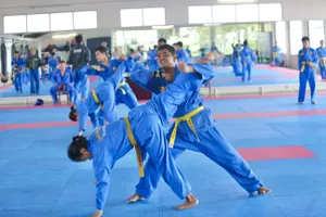 Đội tuyển Vovinam Campuchia tham gia tập huấn tại Việt Nam. Ảnh: NGUYỄN ANH