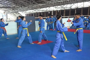 Cơ sở vật chất chưa đáp ứng đủ nhu cầu tập luyện của đội tuyển Vovinam TPHCM. Ảnh: THANH TÙNG