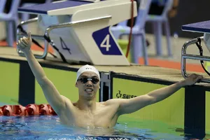 Kình ngư Nguyễn Huy Hoàng giành vé đến Olympic Paris 2024 nội dung 800m tự do. Ảnh: DŨNG PHƯƠNG 