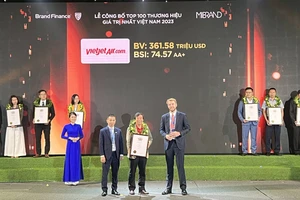 Vietjet là một trong 100 thương hiệu giá trị nhất Việt Nam