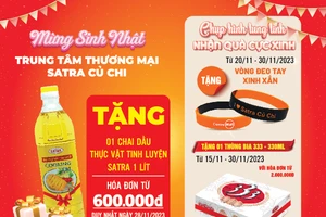 Nhiều quà tặng mừng sinh nhật Trung tâm thương mại Satra Củ Chi