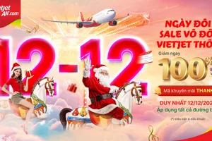 Siêu ngày đôi 12-12, săn vé siêu khuyến mãi giảm giá 100% cùng Vietjet