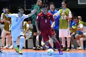 Minh Trí và đồng đội từng đánh bại Guatemala 4-2 ở Futsal World Cup 2021. Ảnh: ANH TRẦN