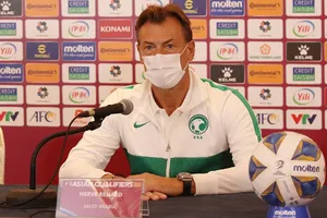 HLV Herve Renard ở buổi họp báo trước trận đấu Việt Nam - Saudi Arabia. Ảnh: NHẬT ĐOÀN