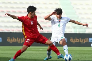 U23 Việt Nam cầm hòa Iraq 0-0 ở trận ra quân Dubai Cup 2022. ẢNH: IFA