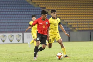 Timor Leste đánh bại Malaysia vào tối 29-4. ẢNH: FAT