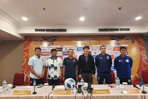 Buổi họp báo của U19 Việt Nam và các đối thủ trước Giải U19 Đông Nam Á 2022. ẢNH: PHAN HỒNG