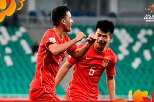 Niềm vui chiến thắng của các cầu thủ U20 Trung Quốc. ẢNH: AFC 