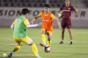 Các tuyển thủ U22 Việt Nam tích cực tập luyện hướng đến SEA Games 32. 
