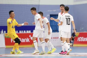 Niềm vui của các cầu thủ Thái Sơn Nam TPHCM. ẢNH: TÂM HÀ