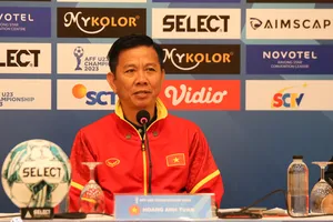 HLV Hoàng Anh Tuấn hạ mục tiêu cùng U23 Việt Nam tiến vào trận chung kết Giải U23 Đông Nam Á 2023. Ảnh: ĐOÀN NHẬT