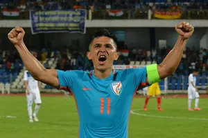 Huyền thoại bóng đá Ấn Độ Sunil Chhetri dự Asian Cup ở tuổi 40. 