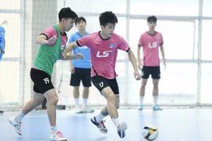 Thái Sơn Bắc vẫn duy trì nhịp sinh hoạt, tập luyện ở Liên đoàn Bóng đá Việt Nam. ẢNH: ANH TRẦN 