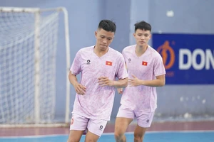 Đội trưởng Phạm Đức Hòa cùng các tuyển thủ futsal Việt Nam tích cực chuẩn bị cho Giải futsal Đông Nam Á 2024.