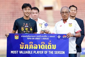 Tuyển thủ Lào Damoth Thongkhamsavath gia nhập Thanh Hóa tại giai đoạn II của V-League 2024-2025. ẢNH: LFF 