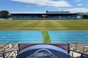 Sân Chonburi, nơi đăng cai môn bóng đá nữ SEA Games 33. ẢNH: HỮU THÀNH