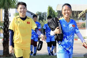 Đội tuyển nữ Việt Nam tự tin chinh phục tấm huy chương vàng SEA Games thứ 5 liên tiếp. ẢNH: DŨNG PHƯƠNG 