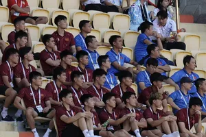 U22 Việt Nam đến sân Rajamangala theo dõi trận U22 Malaysia - U22 Lào. ẢNH: DŨNG PHƯƠNG 