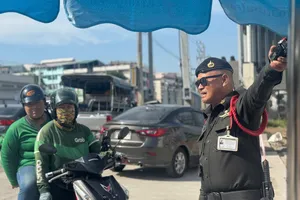 Lực lược an ninh thắt chặt trước lễ khai mạc SEA Games 33. ẢNH: HỮU THÀNH